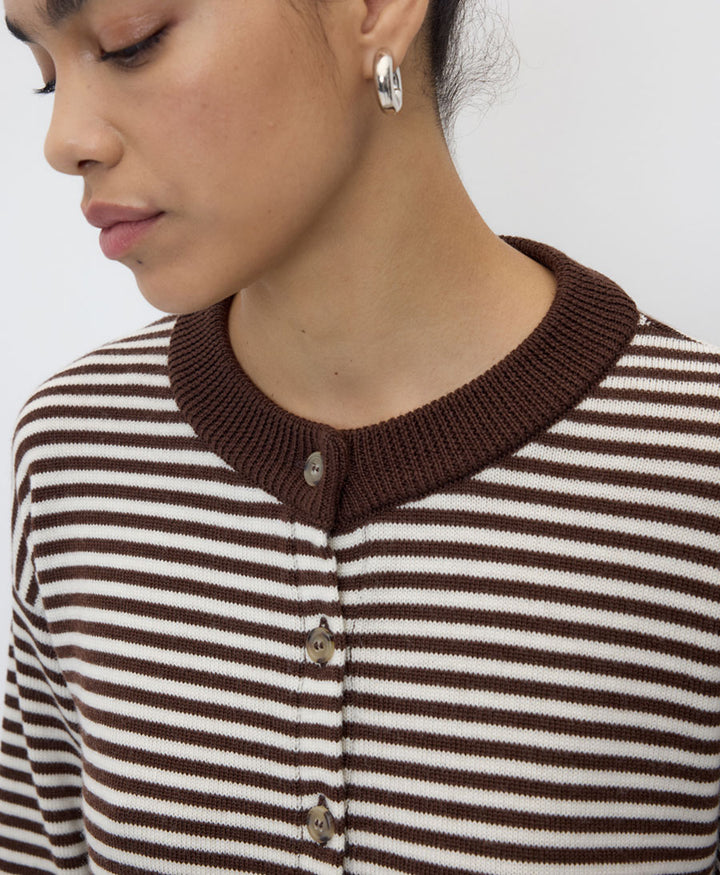 Strickjacke / Cardigan LYNN - Braun Gestreift