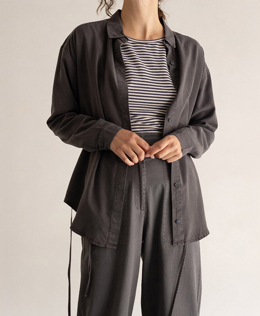Stoffhose aus Lyocell-Gewebe - Graphit
