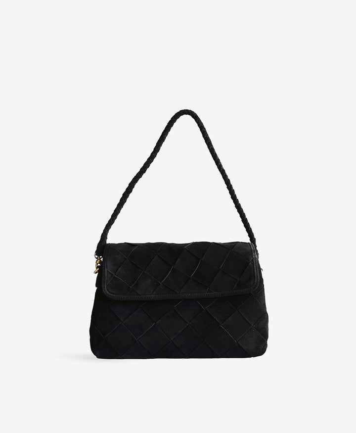 Ledertasche "MADELEINE" Suede - Schwarz