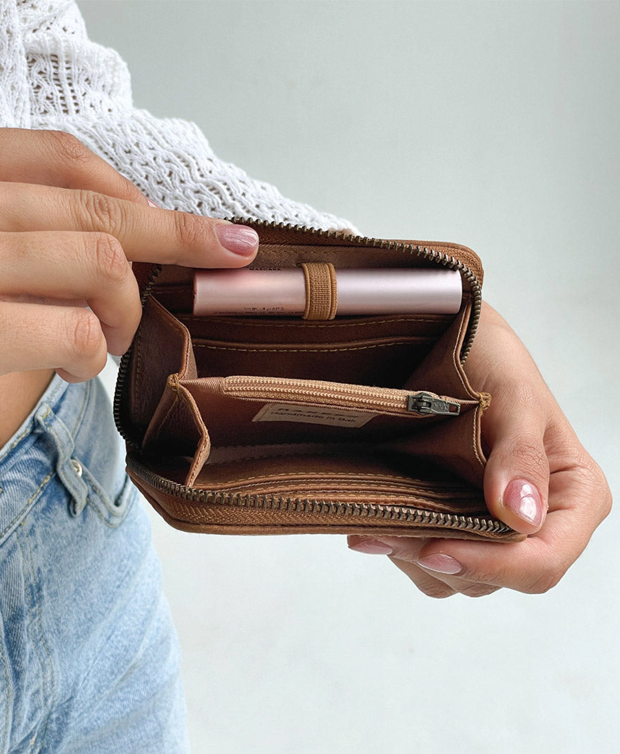Portemonnaie aus Leder - Quin Wallet Tan