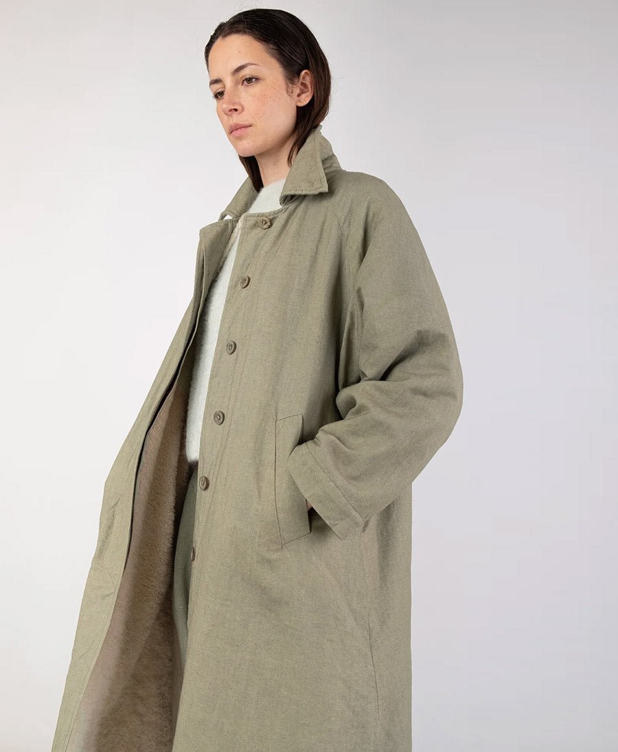 Mantel - Jade Sherpa Lined Trench - Micaela Greg - clomes