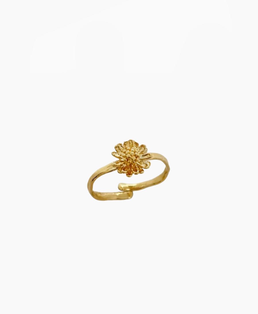 Marguerite Solitaire Ring vergoldet - verstellbar - Elise Tsikis - clomes