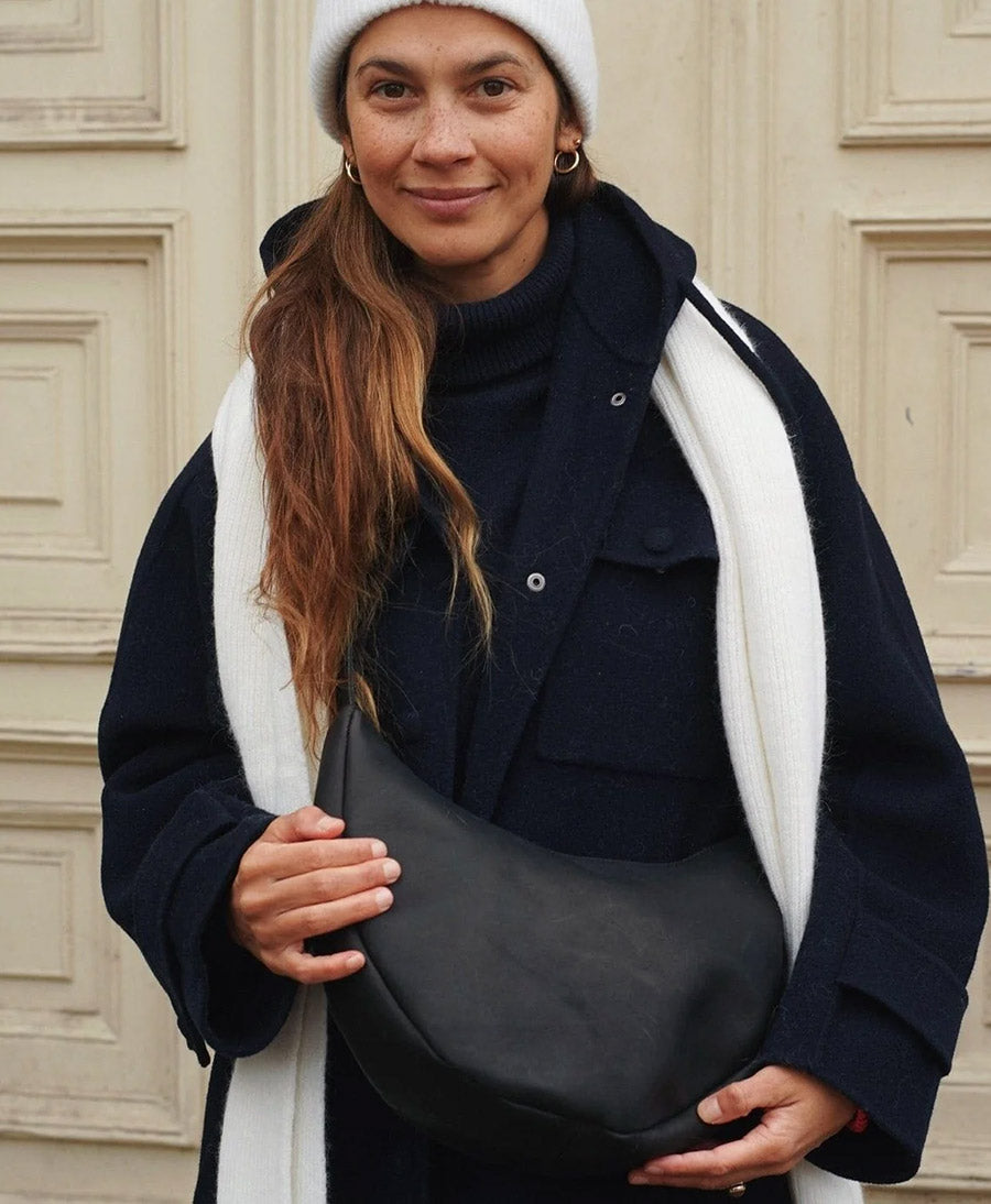 Lune Bag Bauchtasche aus Leder - Schwarz