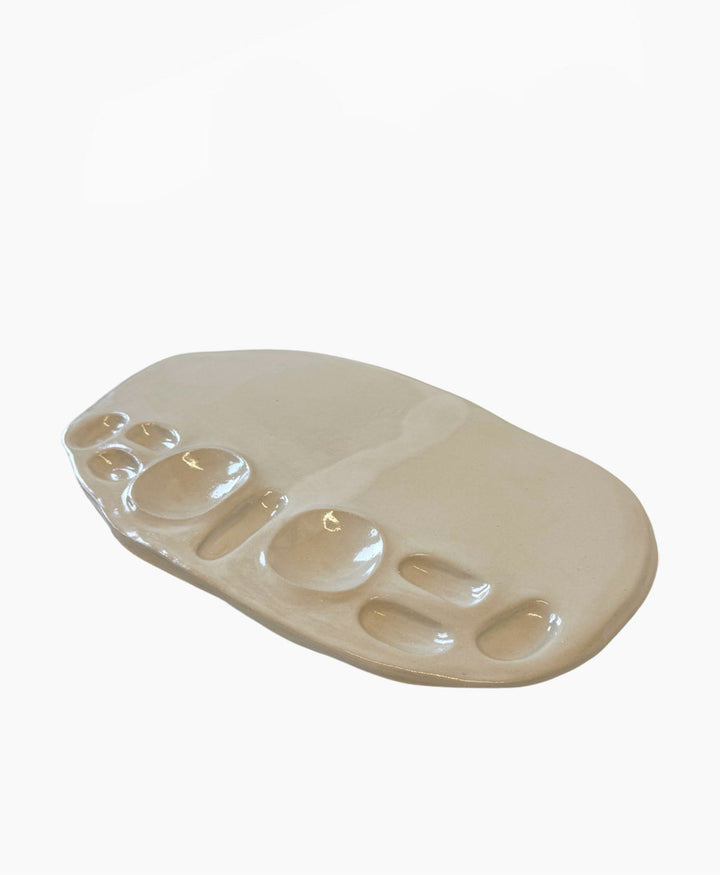 MEGA SNACK PLATE - White / Beige