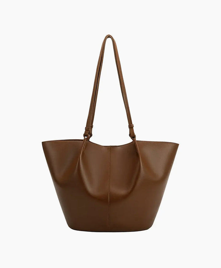 Schultertasche LYDIA aus veganem Leder - Braun
