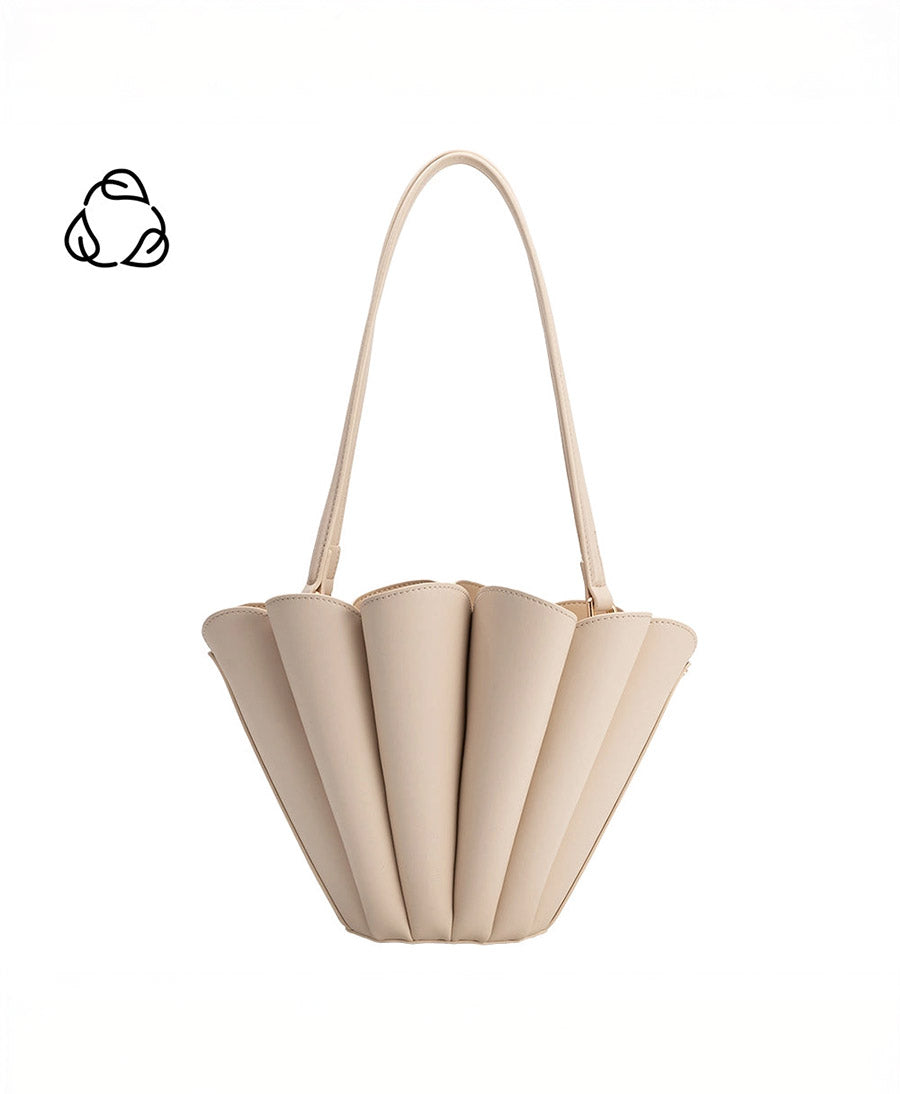 Schultertasche SHELLIE aus veganem Leder - Hellbeige