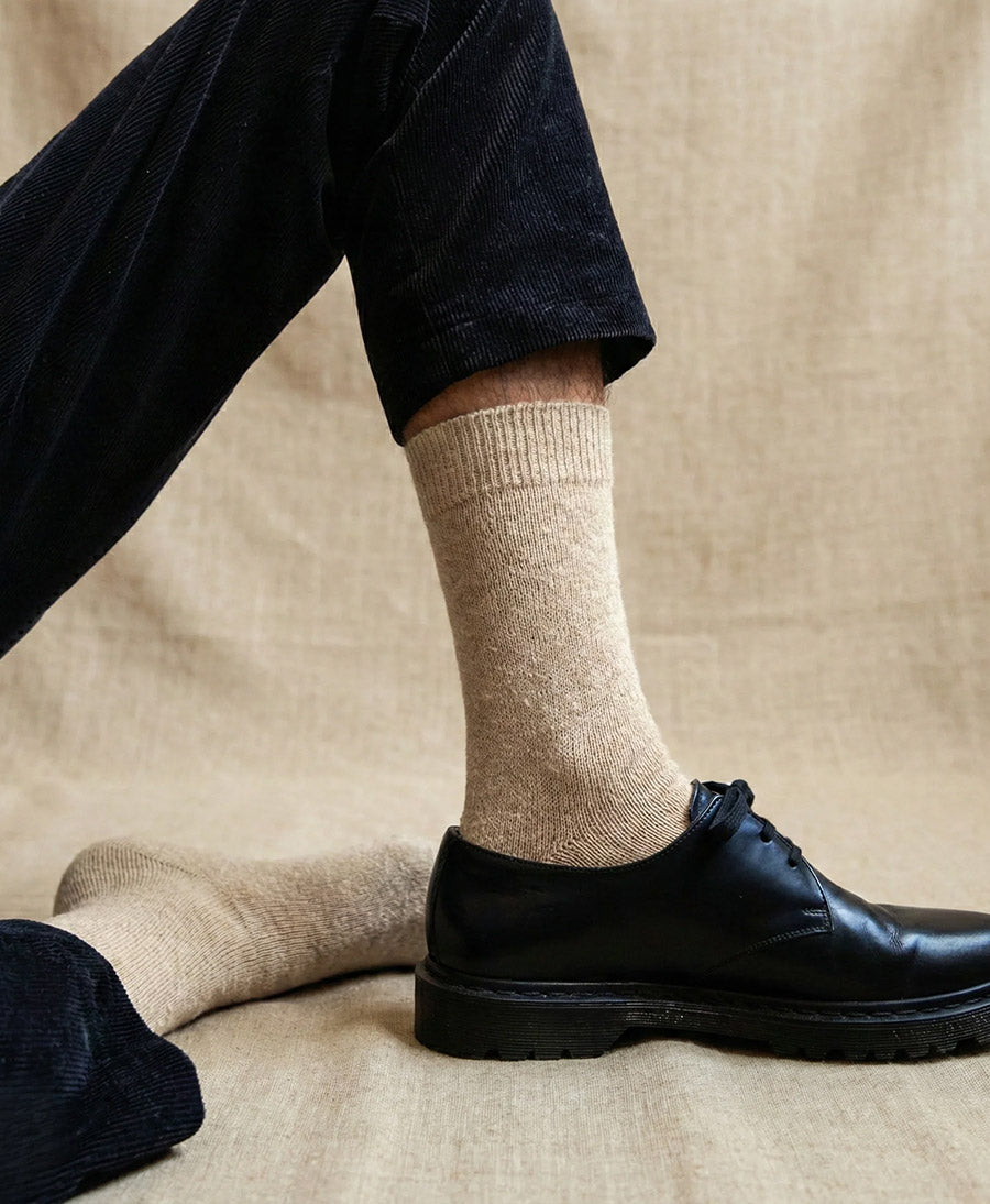 Socken Merinowolle - Beige