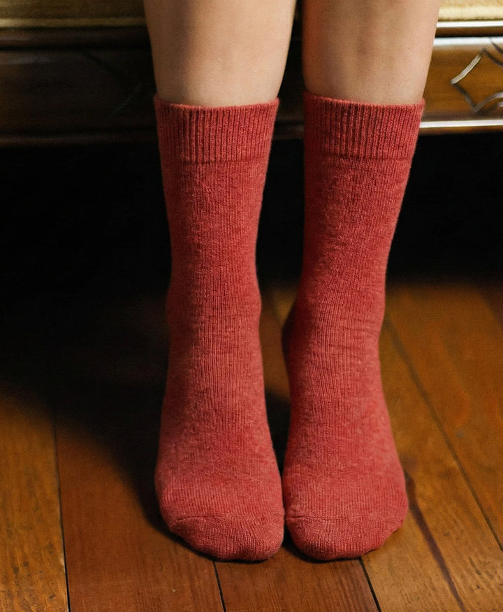 Socken Merinowolle - Rostrot