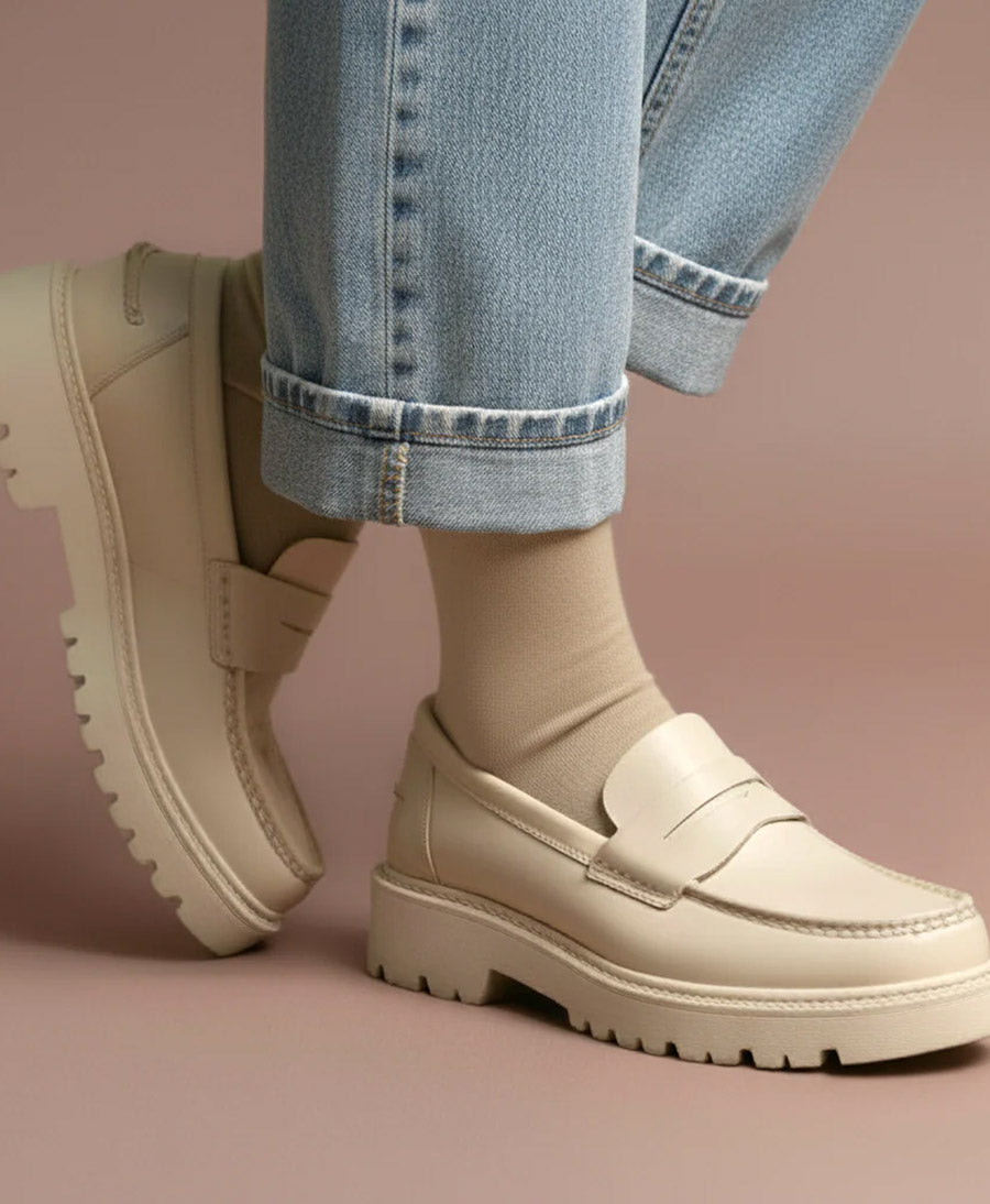 Socken Merinowolle - Beige