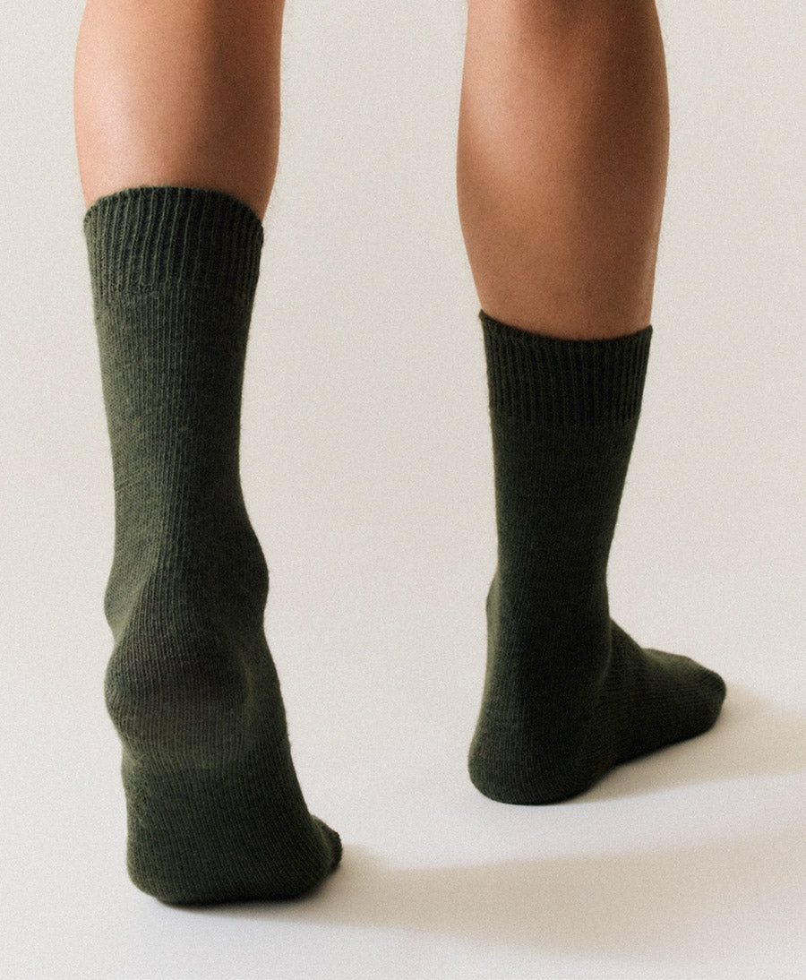 Alpaka Socken - Dunkelgrün