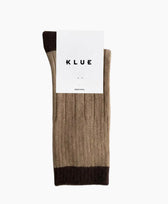 Socken Merinowolle mit Streifen Klue in Braun / Dunkelbraun