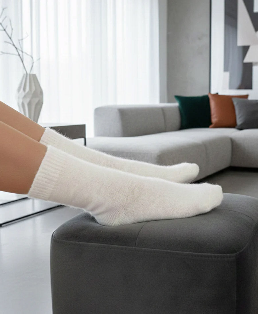 Socken Merinowolle - Weiss