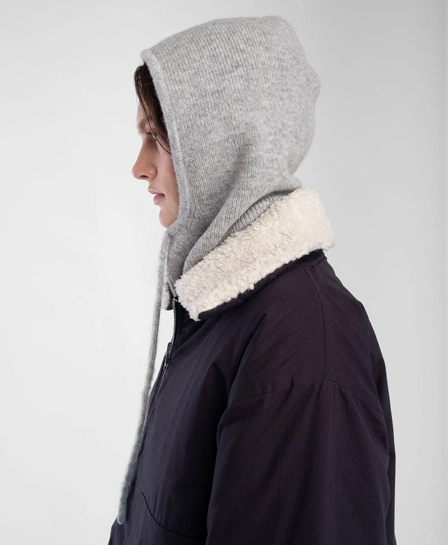 Graue Strickkapuze - Heather Grey Knit Hood