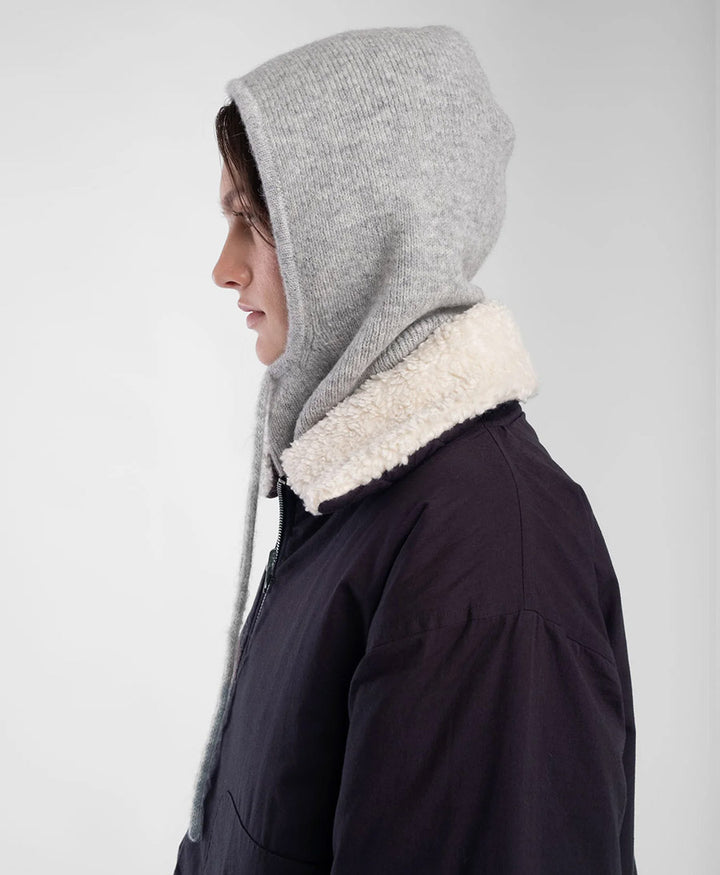 Graue Strickkapuze - Heather Grey Knit Hood
