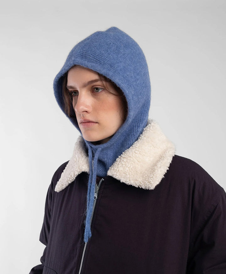 Blaue Strickkapuze - Cyan Knit Hood