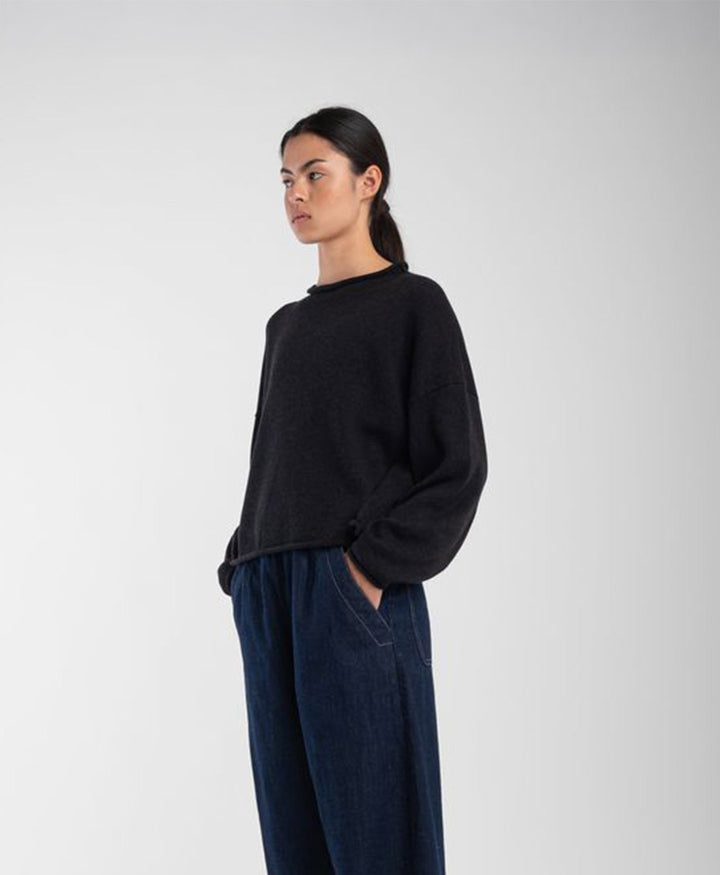 Strickpullover Faded Black Rolled Sweater - Anthrazit