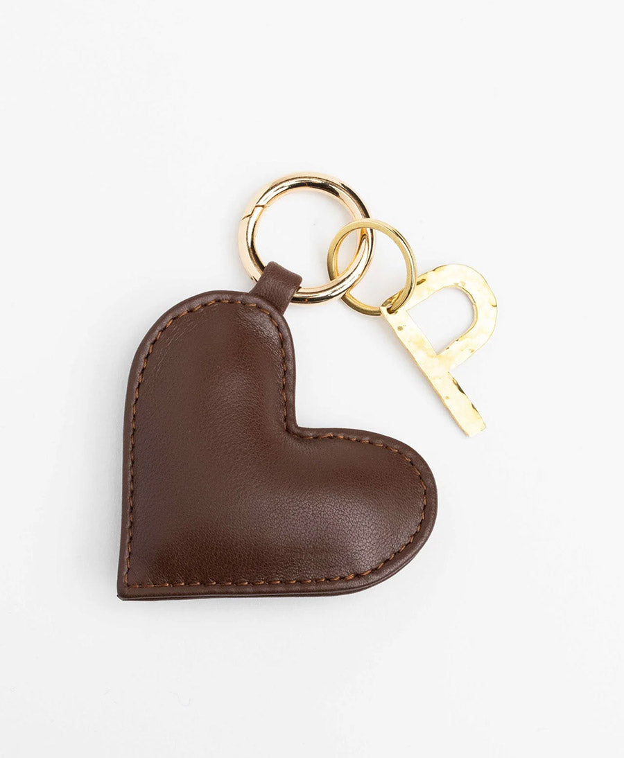 Schlüsselanhänger / Taschenanhänger aus Leder NAIMA - Dunkelbraun