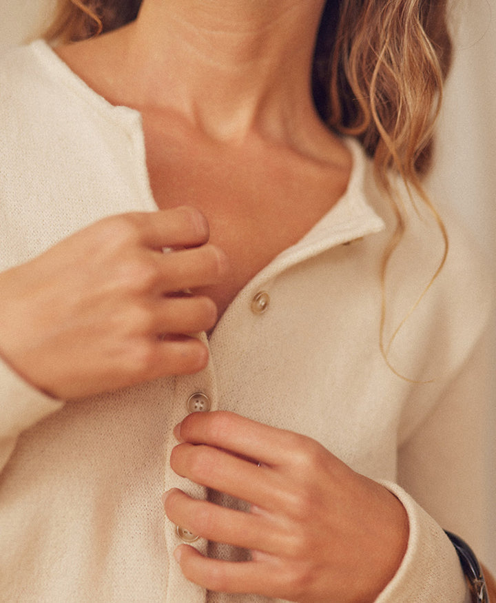 Kurzes Mini Cardigan - Creme