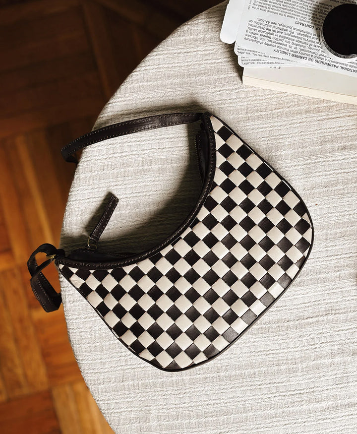 Gewebte Umhängetasche "Mini Sling" - Espresso x Cream