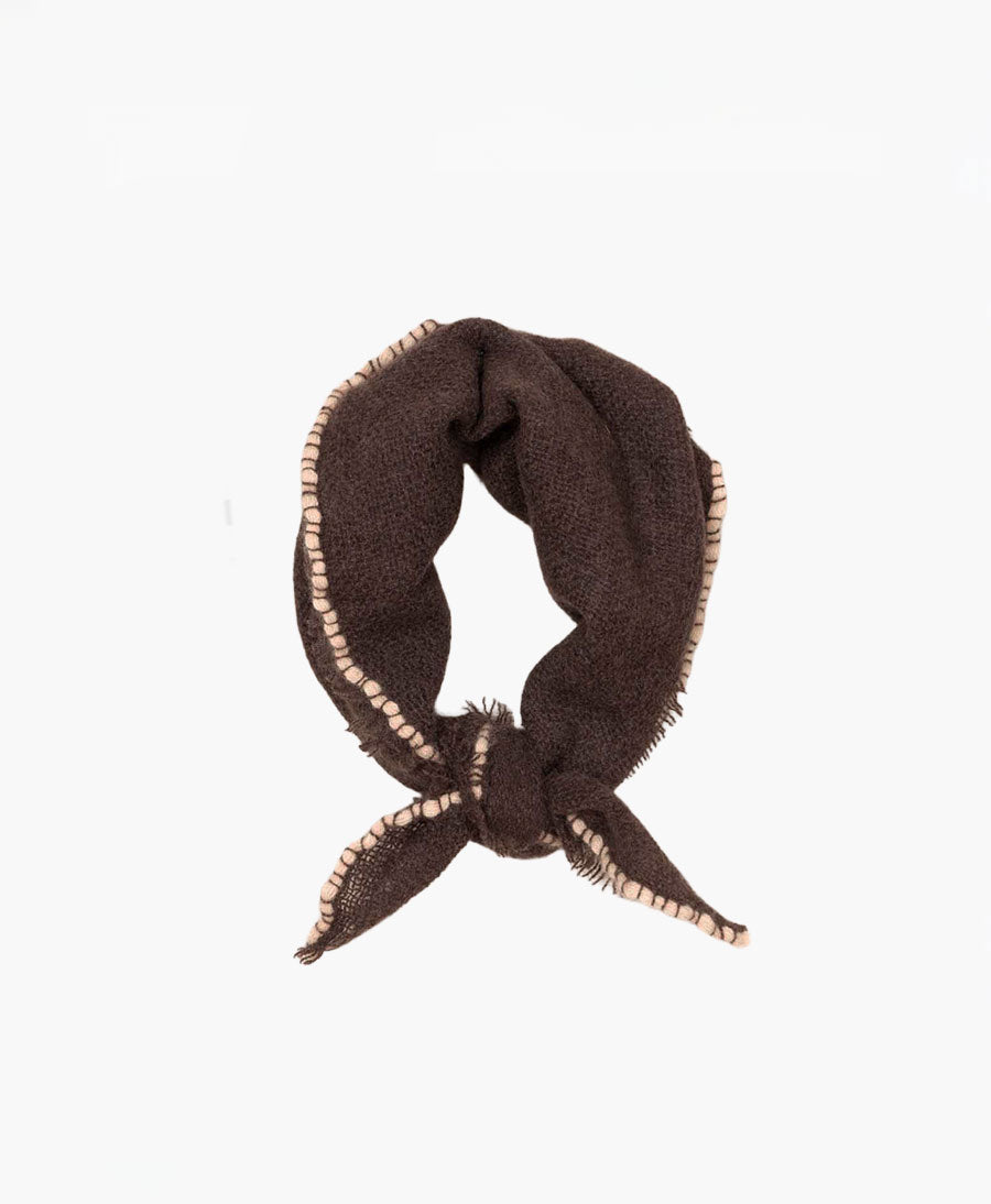 Mini Kaschmirfoulard Noma - Dunkelbraun