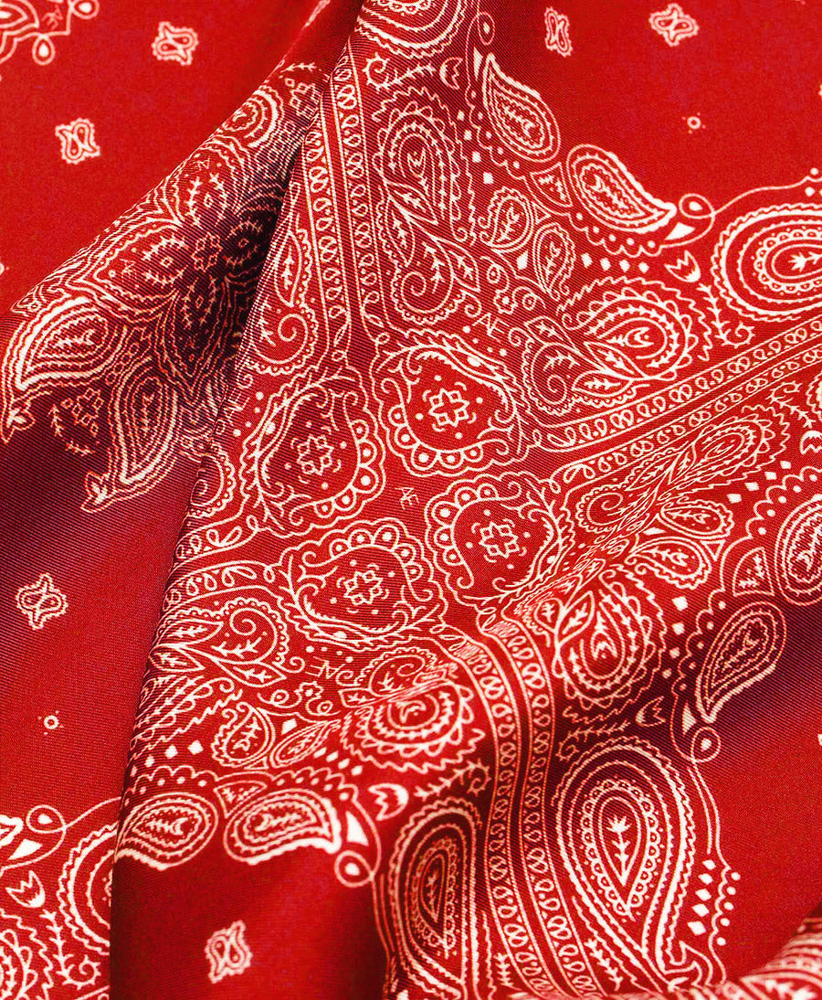 Seiden-Foulard "Minimal Bandana Silk Scarf" - Rot