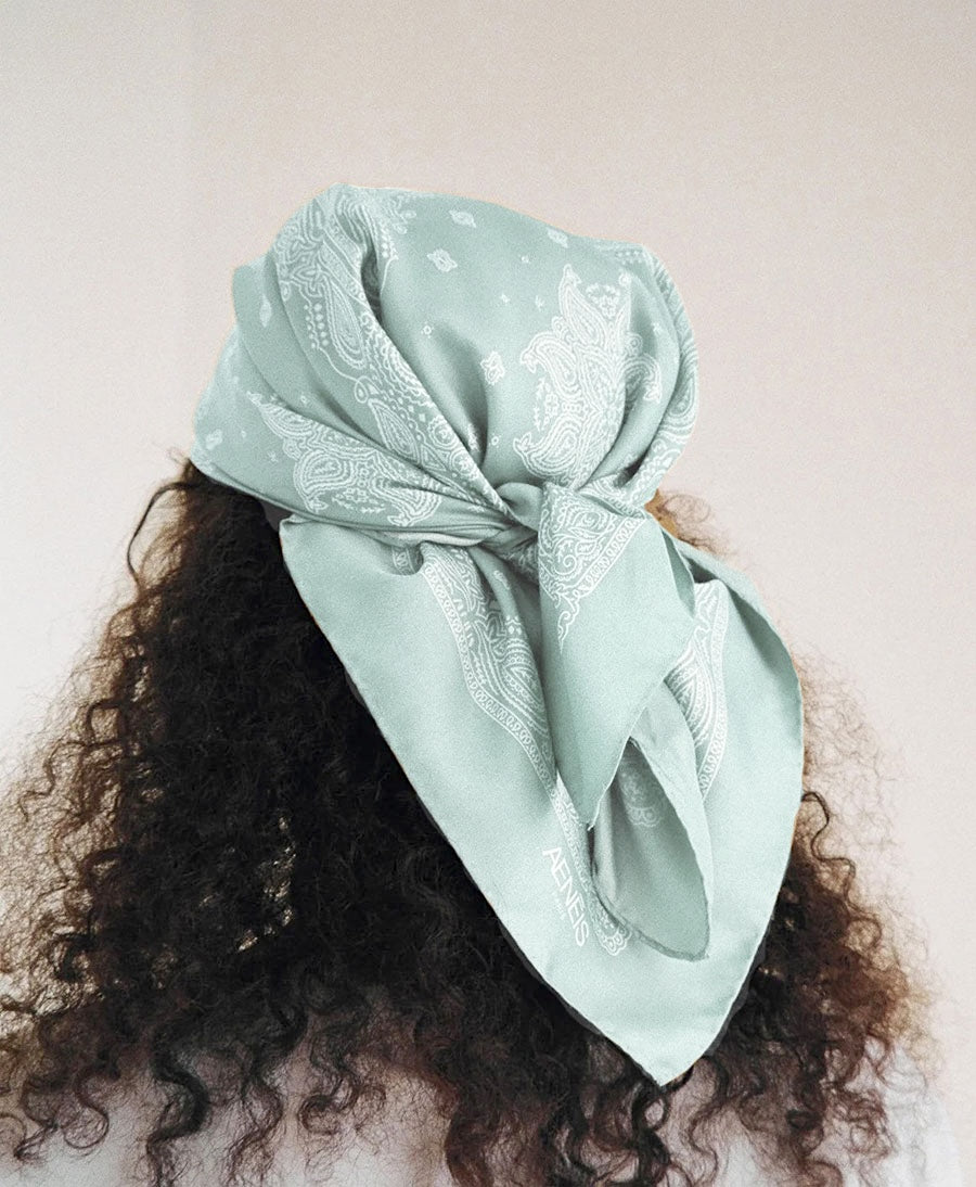 Seiden-Foulard "Minimal Bandana Silk Scarf" - Celadon