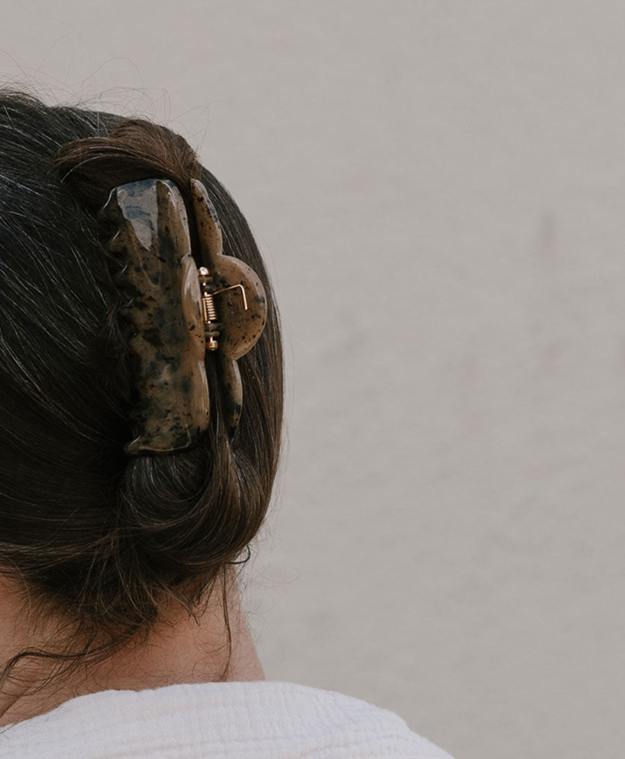 Haarklammer MIRA - Sandgrau Tortoise