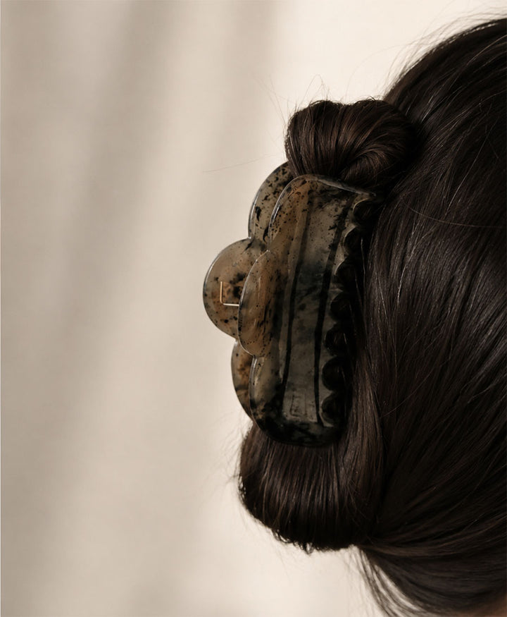 Haarklammer MIRA - Sandgrau Tortoise