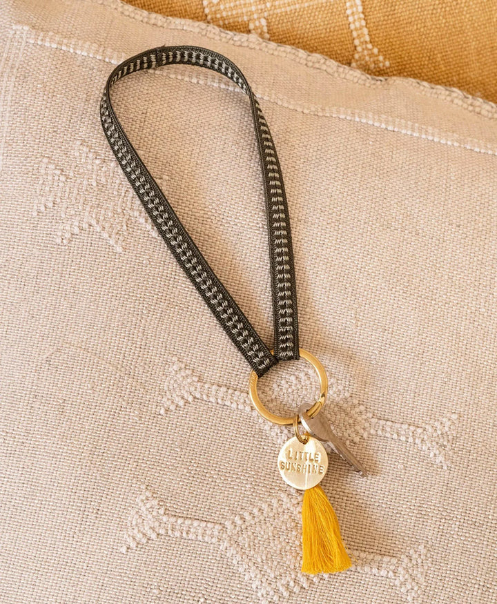 Kurzes Schlüsselband "Zahra Mini" mit vergoldetem Karabiner - Artichoke