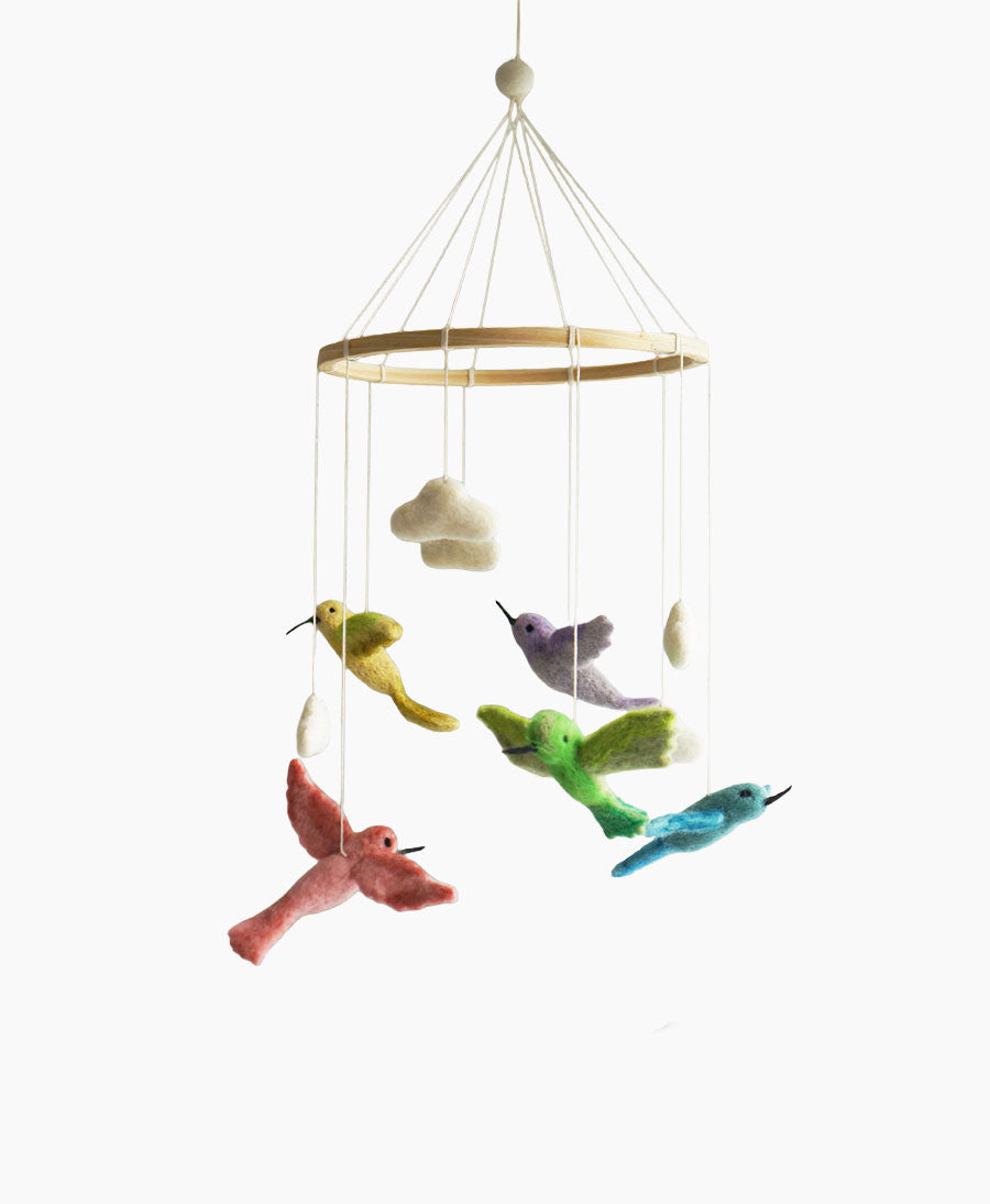 Baby Mobile aus Filz - Kolibri