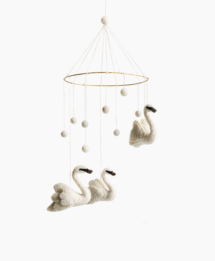 Baby Mobile aus Filz - Schwäne