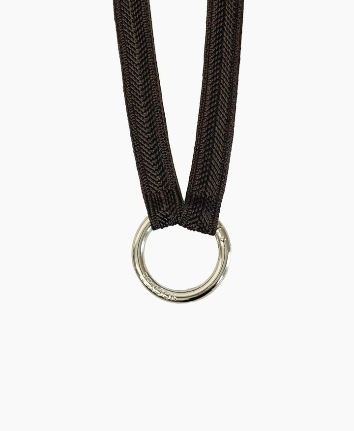 Schlüsselband silbriger Karabiner - Mocca