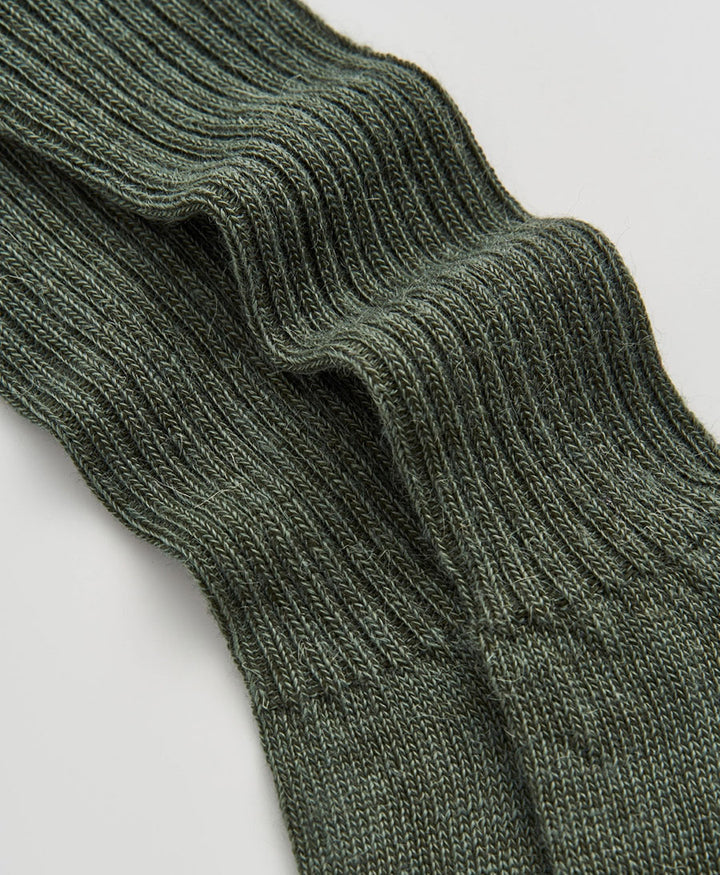 Mohair Socken - Gerippt - Dunkelgrün