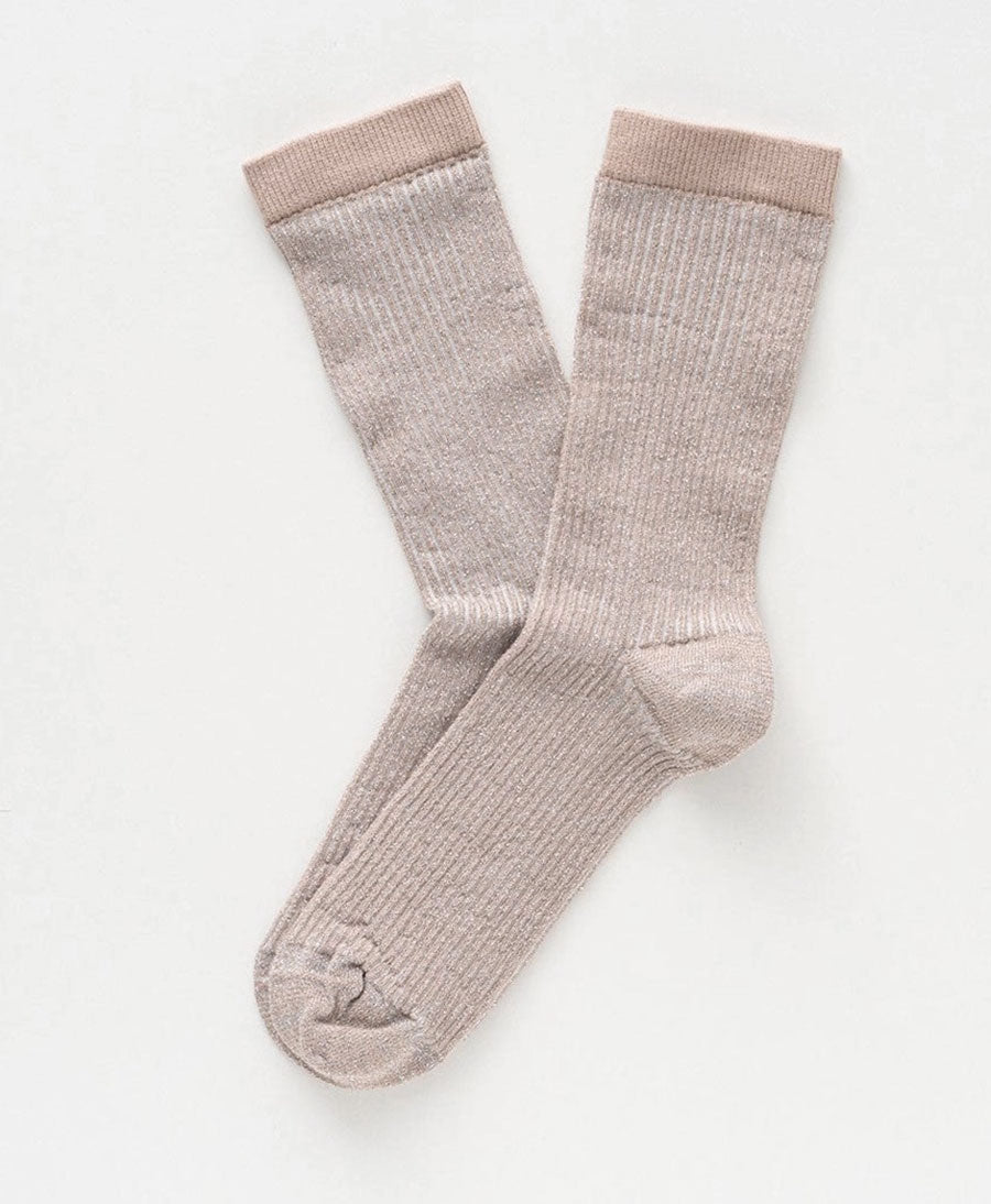 Glitzer Socken Lyocell - Mondlicht / Streifen