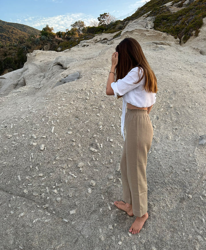 Wickelbluse BLOSSOM WEISS aus Musselin