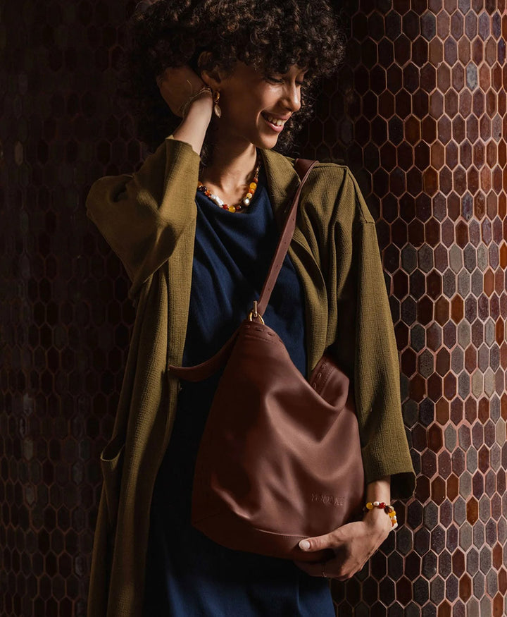 Ledertasche NAIMA - Dunkelbraun