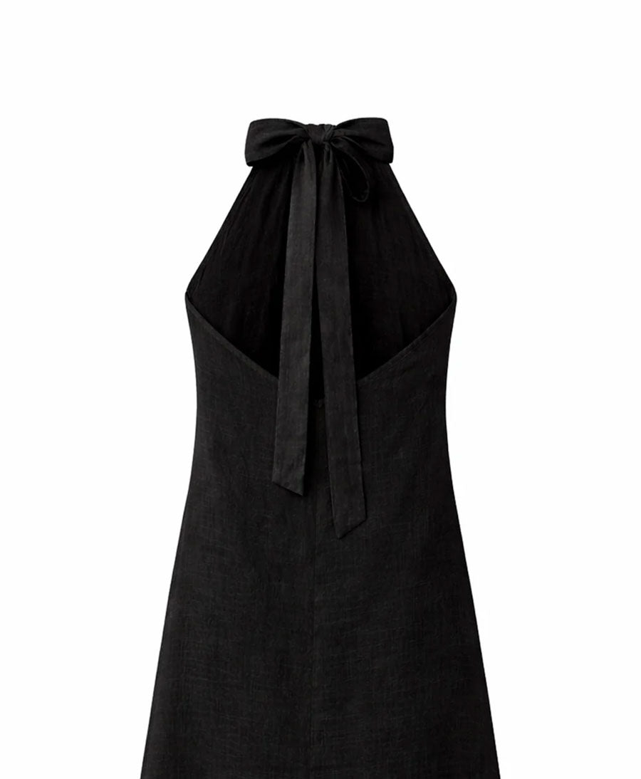 Langes Kleid Maxi Dress aus Bio-Baumwolle - Schwarz