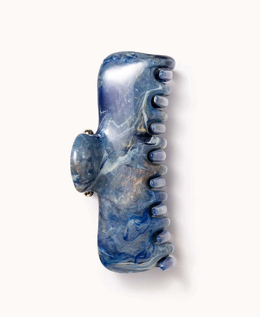 Grosse Haarklammer - BLUE MARBLE CLAW CLIP