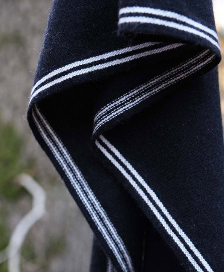 Kleiner Gestrickter Schal / Foulard aus Kaschmir - Schwarz / Weiss - Oats & Rice - clomes