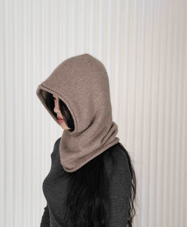 Kapuzenschal / Balaclava aus Kaschmir - Taupe - Oats & Rice - clomes