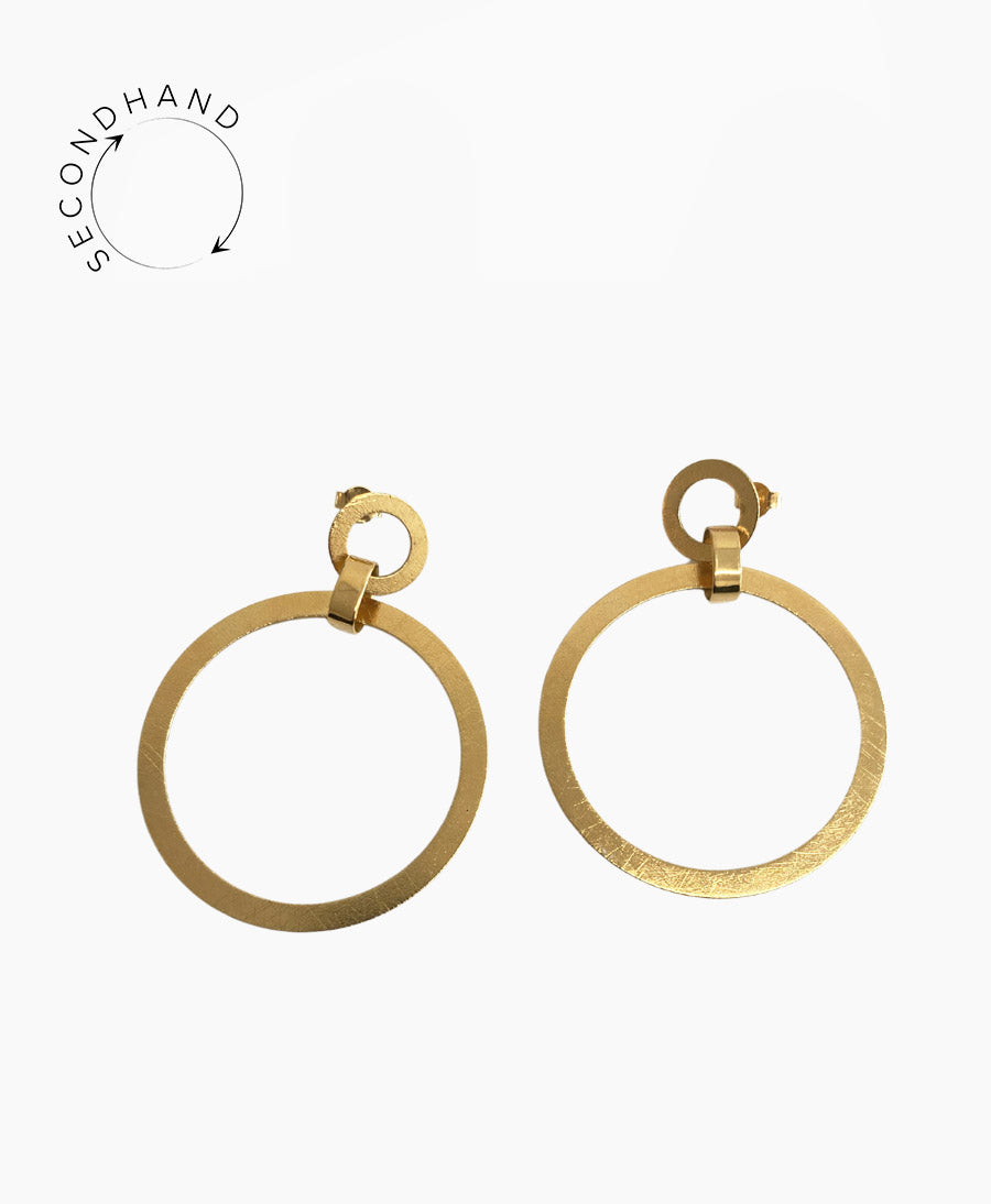Vergoldete Ohrringe Double Hoop von V Design Lab - Secondhand