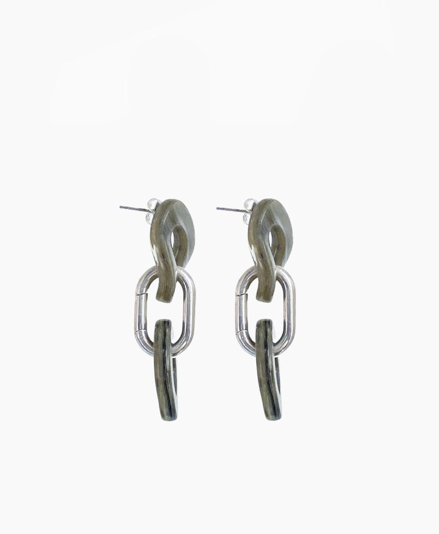 Ohrstecker EMILY - Sterling Silber & Acetat - Salbei - Clomes - clomes