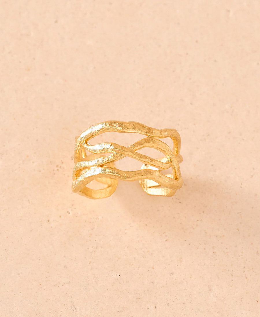 Olea Fingerring vergoldet