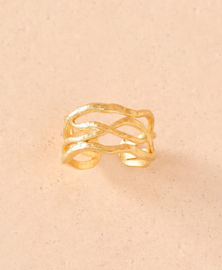 Olea Fingerring vergoldet