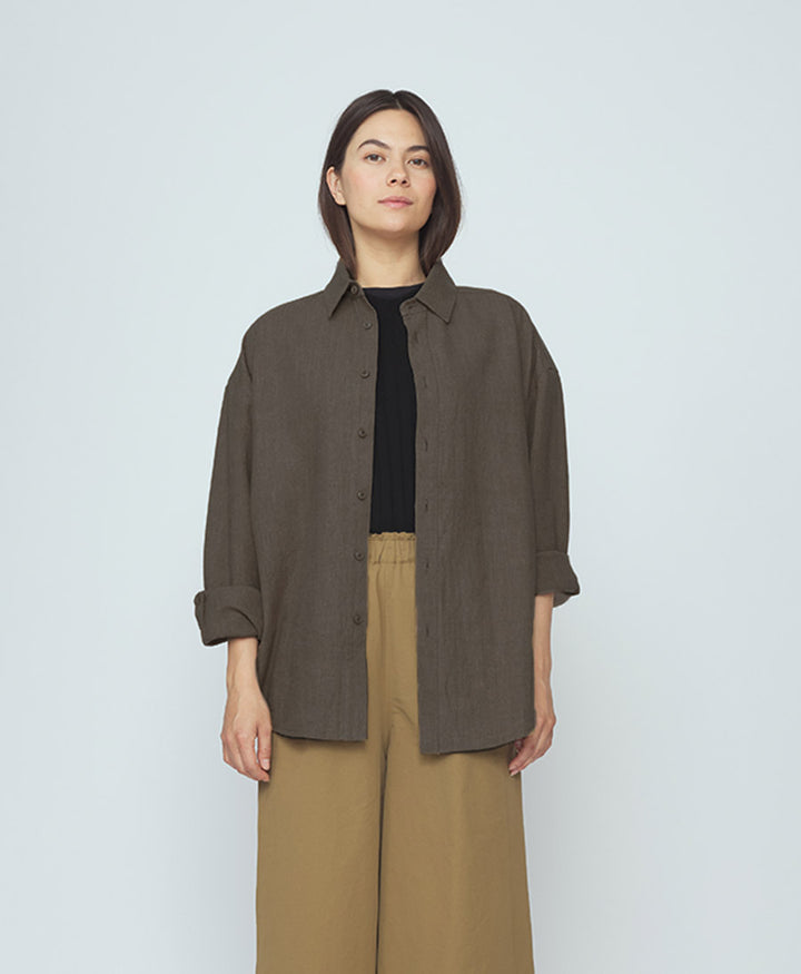 Hemd Unisex Dolman Shirt - Tencel/Leinen - Olive