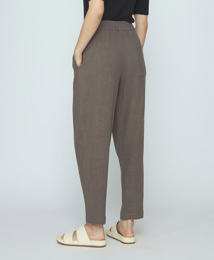 Stoffhose Signature Elastic Pull-Up Trouser - Olivbraun