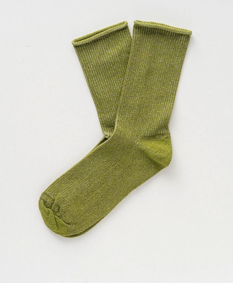 Glitzer Socken Lyocell - Olivgrün