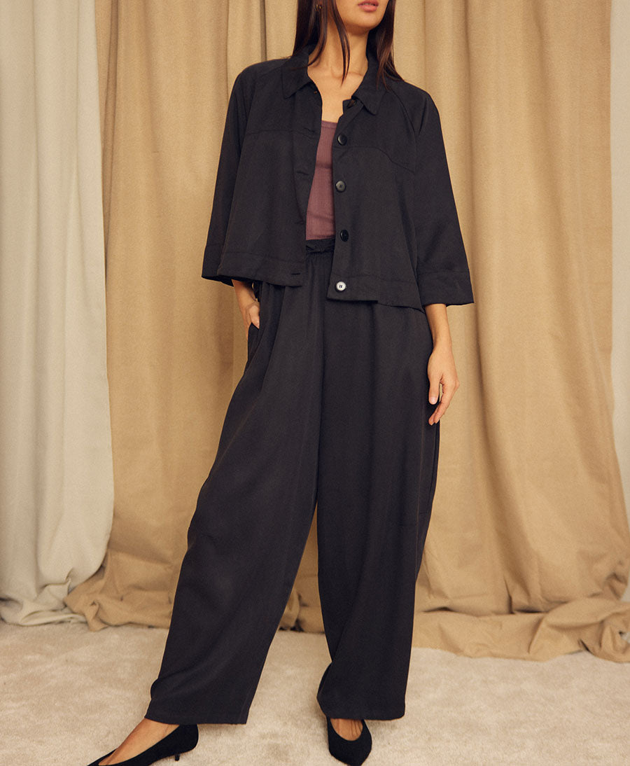 Barell Stoffhose - Schwarz