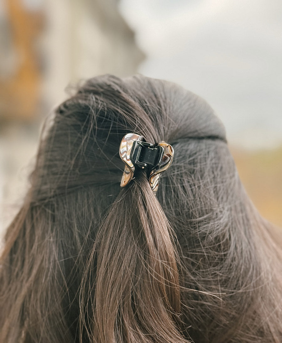 Haarklammer CHIARA (S) aus Acetat - Onyx