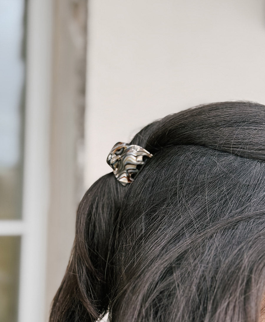 Haarklammer CHIARA (S) aus Acetat - Onyx